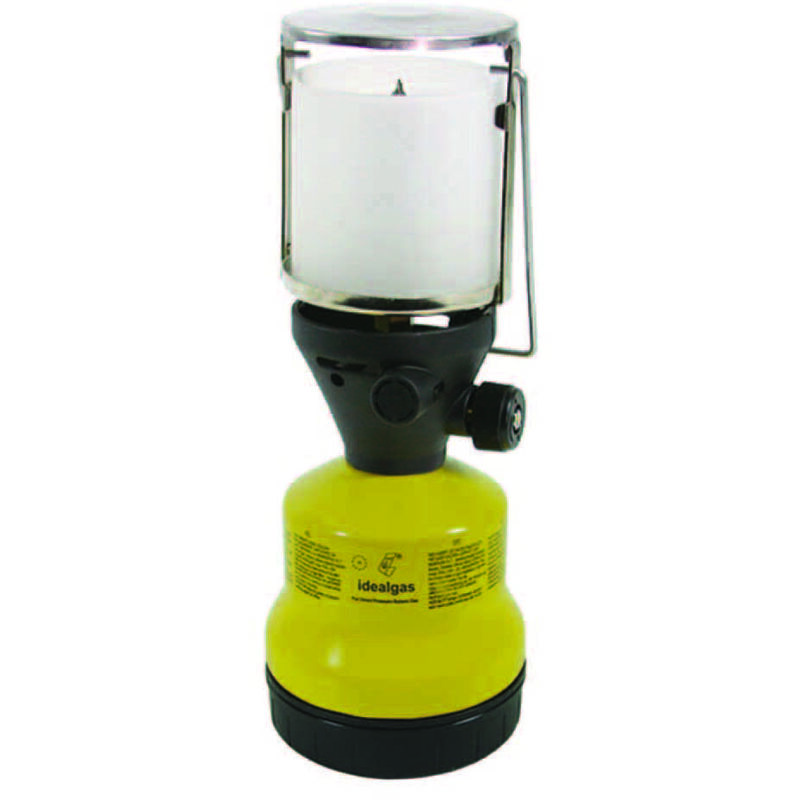 Lampada A Gas PROWELTEK Con 4 Cartucce – Guscio Acciaio Inox, Vetro Pyrex, Accensione Piezo, Per Campeggio E Casa