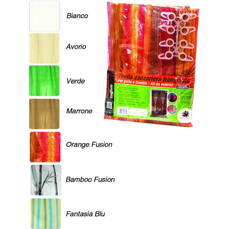 Tenda zanzariera frangisole per porta cm.150x250h. - cm.150x250h. avorio