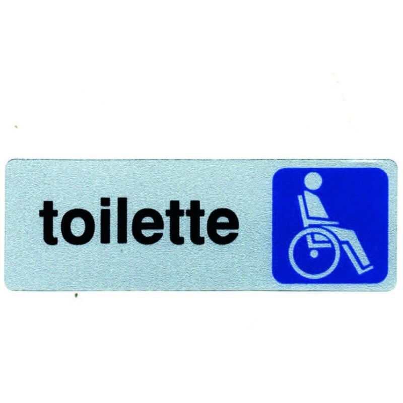 Targhetta segnaletica adesiva in alluminio Toilette disabili