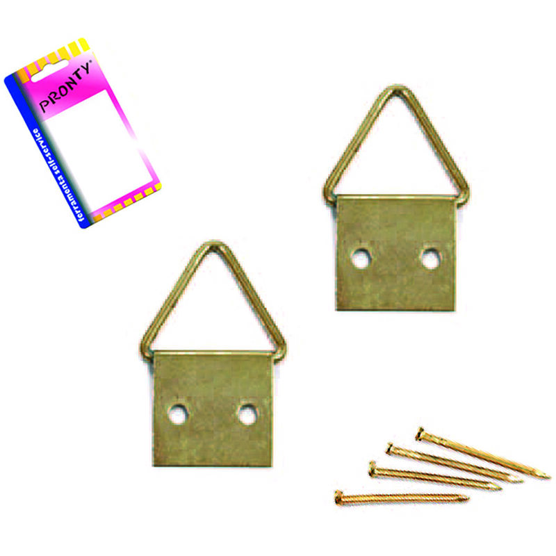 Gancio Ganci per Quadri mod. Giglio tipo Grande 28x48 mm colore Bronzo bl.  3 pz