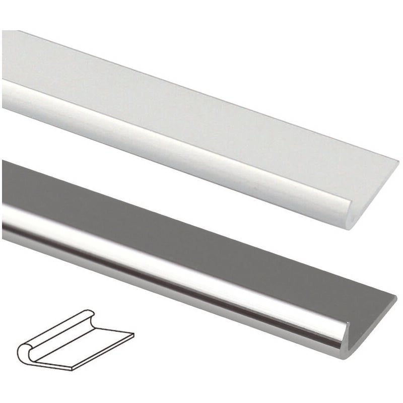 Profilo unghietta in alluminio - mm.22 mt.1 argento