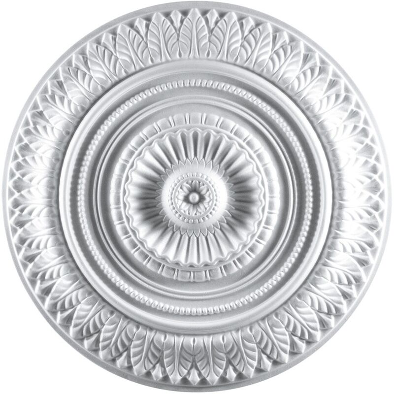 Rosone Decorativo Per Soffitti In Polistirolo - Finto Gesso Ø50 Cm, Facile Da Installare E Verniciabile - Foto 6