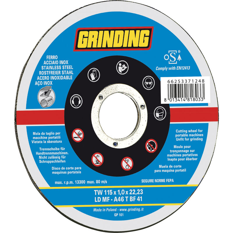 DISCO x TRONCATRICE -- GRINDING - PER FERRO 350X3X25 - MOLA