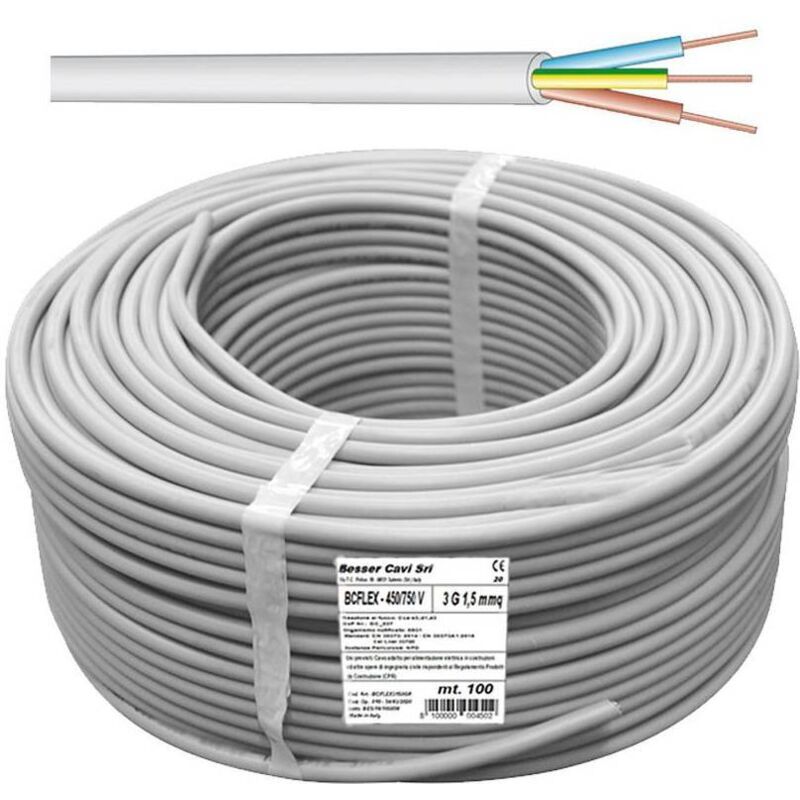 CAVO UNIPOLARE FS17 450/750 SEZIONE 1x1,5 Mmq COLORE MARRONE MATASSA DA M 10073015 Picture - Foto 10