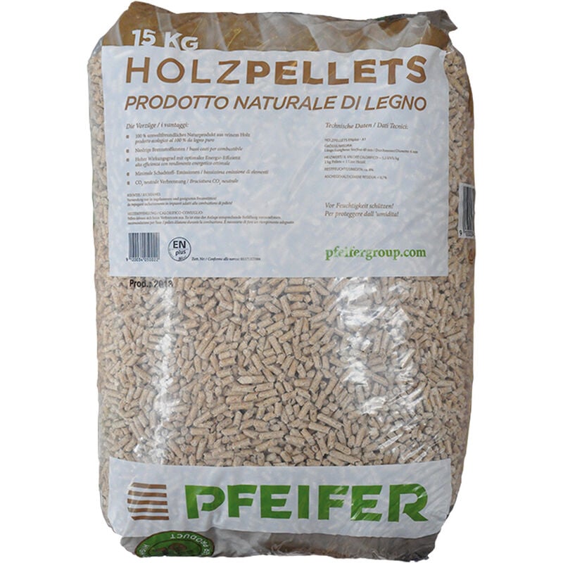 OFFERTA PELLET AUSTRIACO ABETE PURO LEGNO 100% EN PLUS A1 SACCO 15KG  PFEIFER