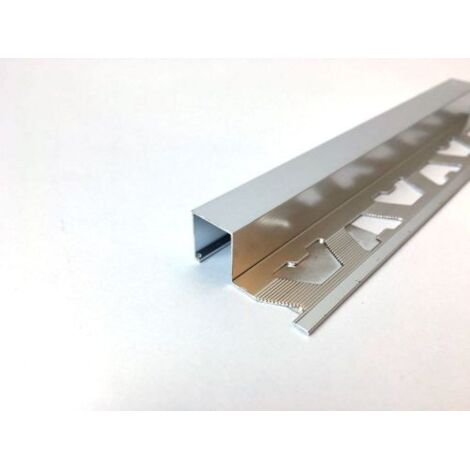 Profilo jolly per piastrelle in alluminio con bordi quadri - Specifiche: mm 12,5 H.cm 250 lucido - 15 pz