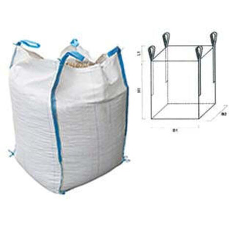 Big Bag Sacco Bianco In Polipropilene 90x90x H 120 Cm. Portata - Foto 5