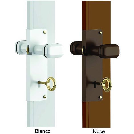 KIT CHIUSURA A CHIAVE CON DOGA PER PORTE A SOFFIETTO BIANCO