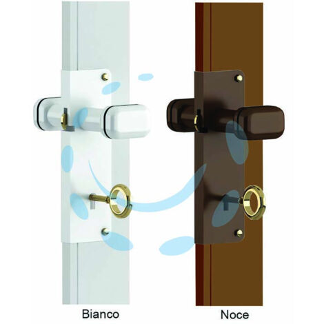 KIT CHIUSURA A CHIAVE CON DOGA PER PORTE A SOFFIETTO NOCE
