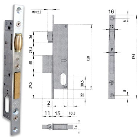 Cisa 44230-18-0 Serratura Infilare  Cil Ov F16