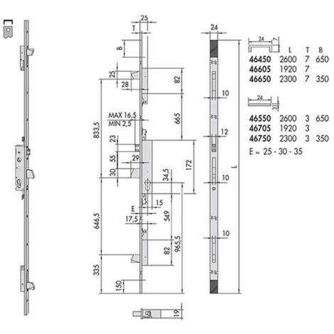 Cisa 46450-25-0 Serratura Multip Cil Sag Rull