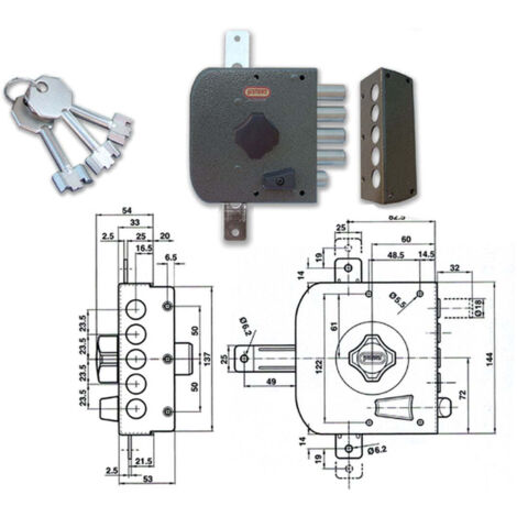 Potent 515/D Serratura Pompa Tripla S/A Destra - Alta Sicurezza