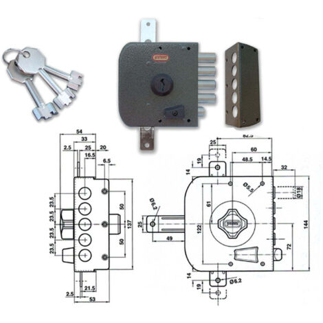 Potent 520/D Serratura Pompa Tripla Dx - Alta Sicurezza - Acciaio Rinforzato