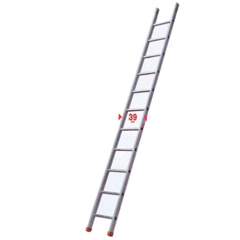 Scala in alluminio singola da appoggio a pioli - Facal Genia - Varianti: 13 gradini
