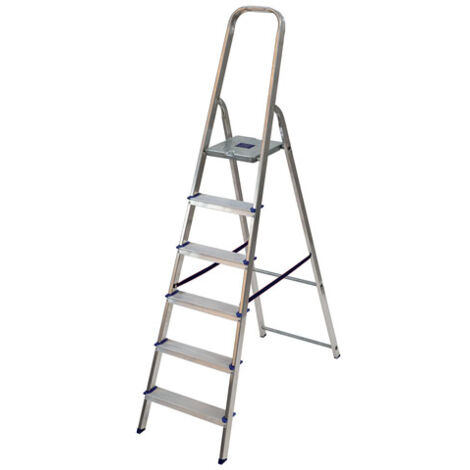 Facal Scala Domestica ALFA 6 Gradini in Alluminio - Antiscivolo e Sicura