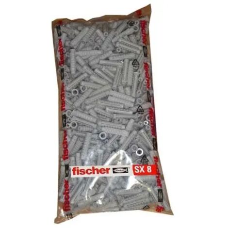 Tasselli Fischer Nylon SX 8 – Busta 1000 Pezzi – Espansione a 4 Settori