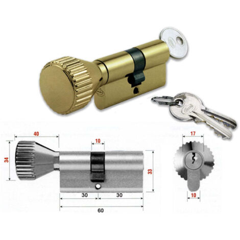 Cilindro Di Ricambio Yale P-1109-PB - Per Porte 38-57 Mm Con 2 Chiavi, Ottone Lucido - Foto 9