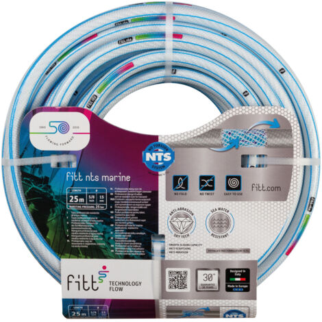 FITT NTS MARINE 5/8" 25m, Tubo per Nautica adatto a Barche Darsene Porti Piscine e Impianti Sportivi. Robusto per Uso anche con Acqua Marina
