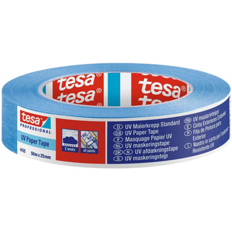 Nastro carta mascheratura Tesa resistente ai raggi uv azzurro tenue 25 mm - lunghezza 50 mt
