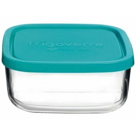 Contenitore in vetro quadro Bormioli frigoverre in vetro e plastica per alimenti 19x19 cm
