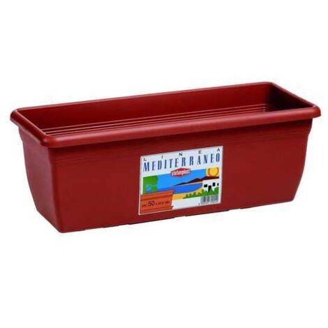Stefanplast Vaso in Plastica Medio Rettangolare Coccio 50X20 H.16