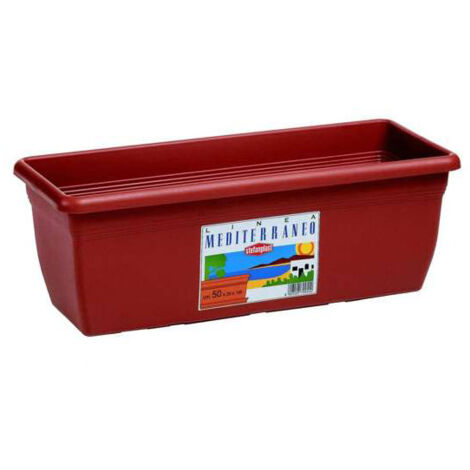 Stefanplast Vaso in Plastica Medio Rettangolare Coccio 80X20 H.16