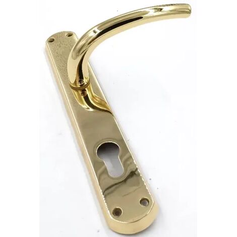 Coppia di maniglie per porta in ottone lucido con placca P85 Q8, modello Milena, marca Ghidini 55744088501