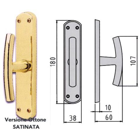 Ghidini 744407008 Maniglia Cremonese Ottone Satinato Milena Ez+q7