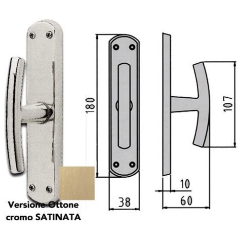 Ghidini 744406008 Maniglia Cremonese Ottone Satinato Milena Ez