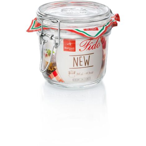 Vaso ermetico in vetro con scrocchetto metallico - Fido Terrina - Capacità: Lt 0.350