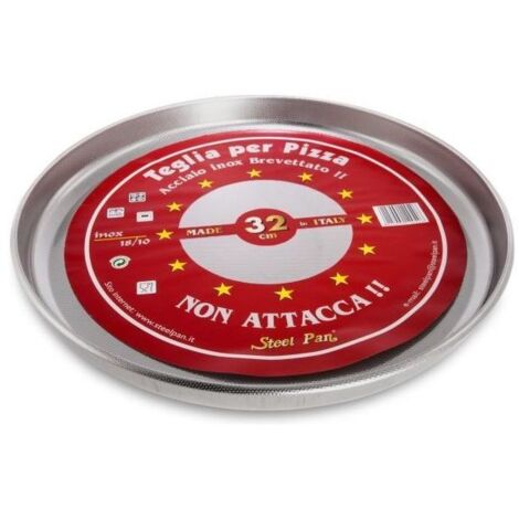 Teglia per pizza tonda in acciaio inox antiaderente 28