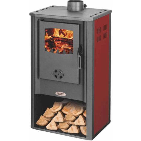 Stufa a legna Atene 7,2 kw cm 49x33x93h Rosso
