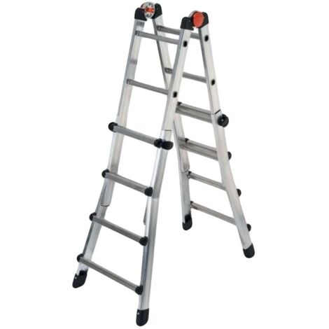 SCALA ALLUMINIO TELESCOPICA MULTIFUNZIONE GRADINI 4+4 PEPPINA 150KG Alu150Dlgs GIERRE