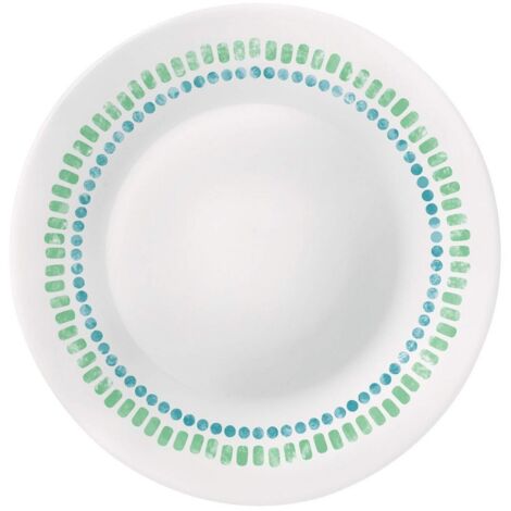 Bormioli Servizio di piatti per 6 persone 18 Pezzi Bianco Moon Mediterraneo
