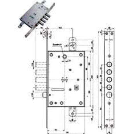 Serratura Triplice Infilare Con Scrocco Doppia Mappa Blindate 52771/28 - mm.63 DX (52771ML28 36)