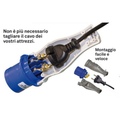 1PZ ADATTATORE INDUSTRIALE SPINA SCHUKO IP44 ART.1820