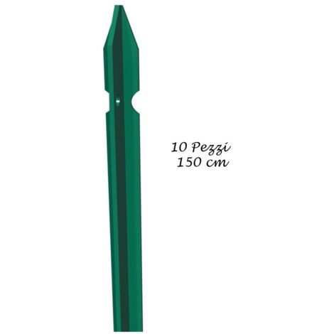 Paletto plastificato - profilo a T - Conf. 10 pz - Misure (Altezza - Sezione x Spessore - peso): cm 150 - 30x3 mm - 1.88 Kg