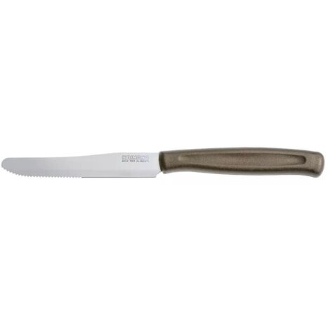 6 Coltelli da tavola con punta dentata marrone
