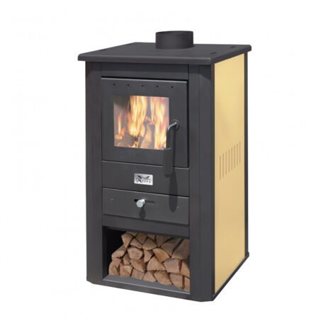 Stufa a Legna 'Pallade' – Design Robusto e Alta Efficienza Termica - Specifiche: 13 kw - colore nero/avorio (1/4)