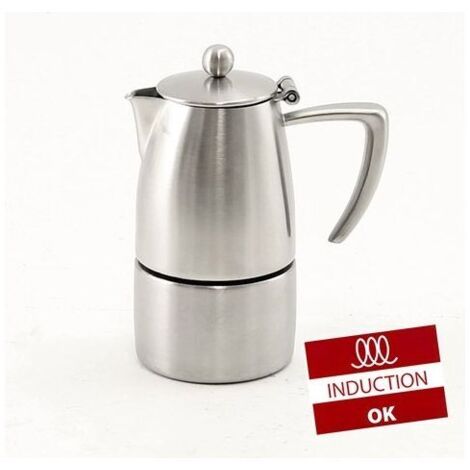 ILSA Caffettiera Espresso Slancio, Induzione, Satinata, Acciaio Inox 18/10, Tazza 1, cl 10