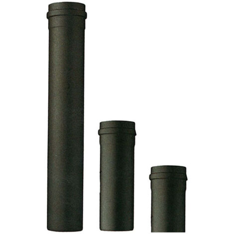 Tubo per stufa a pellet in acciaio porcellanato - Nero opaco - Diametro: Ø cm 12 - Lunghezza: 50 cm