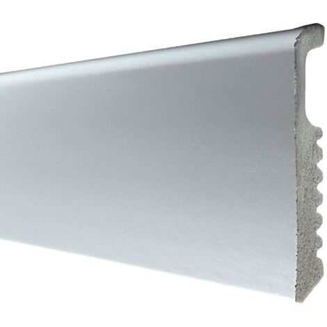 10PZ BATTISCOPA 75X8 POLISTIRENE LISCIO 200 CM ALLUMINIO