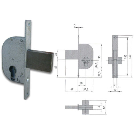 Cisa 42112-30-0 Serratura Cancello Cil Sag