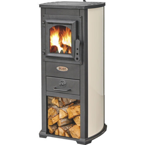 Stufa a legna Berna Lux 5,3 kw cm46x33x90h Beige