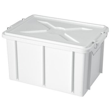 CONTENITORE CON COPERCHIO CM. 35x25x20H BIANCO mod. BOX GIGANPLAST