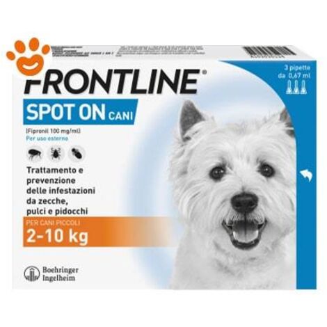 Frontline ANTIPARASSITARIO SPOT ON  per cani  2Ø·10 kg. (cf. 3 pipette)