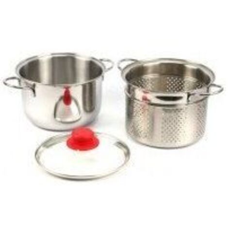 Pastaiola in Inoxriv da 20 cm di Eatitaly, Utensile per Pasta di Alta Qualit�