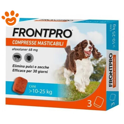 Frontline Dog FrontPro Compresse Masticabili per Cani (10-25kg)  - Frontline Dog FrontPro Compresse Masticabili per Cani (10-25kg) - Confezione Da 3 Compresse