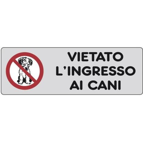 10 x ETICHETTA ADESIVA 150X50 VIETATO LINGRESSO CANI