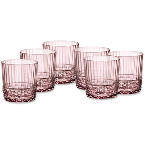 Bormioli Rocco Confezione 6 Bicchieri America' 20s Rocks Rose 30cl